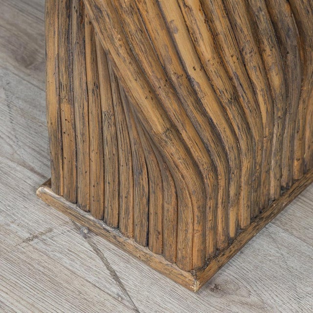 Wood 20th Century American Dining Table & Chairs by McGuire, 1970s, Set of 5 For Sale - Image 7 of 18