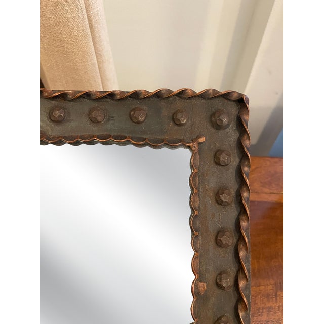 Tuscan Italian Late 19 Century Italian Wrought Iron Framed Mirror For Sale - Image 3 of 6