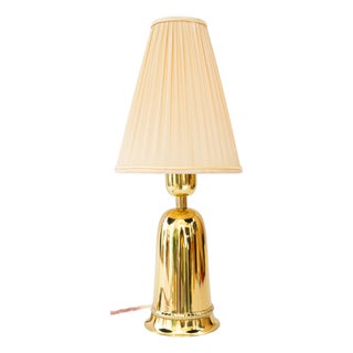 Brass Table Lamp with Fabric Shade, Vienna, Austria, 1960s For Sale
