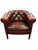 Animal Skin Vintage Chesterfield-Style Club Chair in Oxblood Leather For Sale - Image 7 of 7