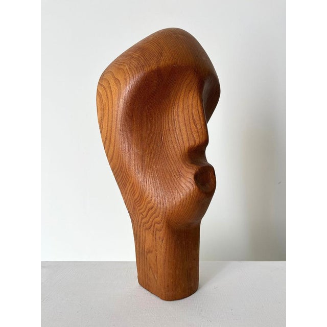 Modernist Abstract Bust Sculpture in Wood, Britain, Mid-20th Century For Sale - Image 9 of 9