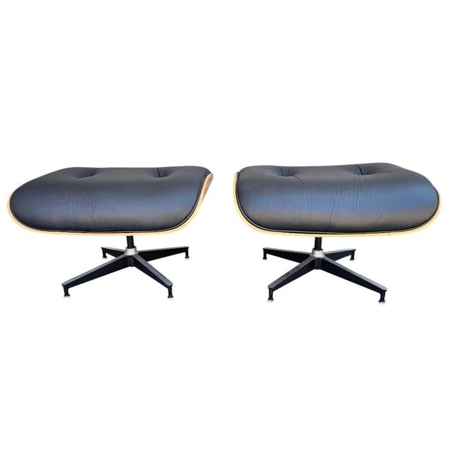 2020s Mid-Century Modern Eames Leather Ottoman by Herman Miller For Sale - Image 5 of 17