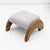 Set of Lounge Chair and Ottoman in Curved Wood and Ivory Bouclé, 1960 For Sale - Image 6 of 10