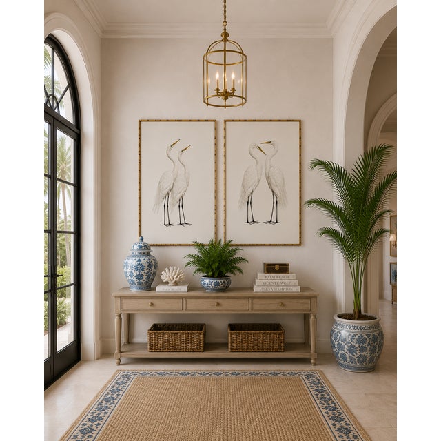 Neutral Crane Studies 1 - 2, Coastal Bird Art Diptych, Set of 2 Prints, 16" X 24" For Sale - Image 4 of 7