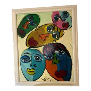 1970s Abstract Painting by Peter Keil, Framed