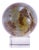 Jasper Gray Red Stone Sphere W/Stand For Sale