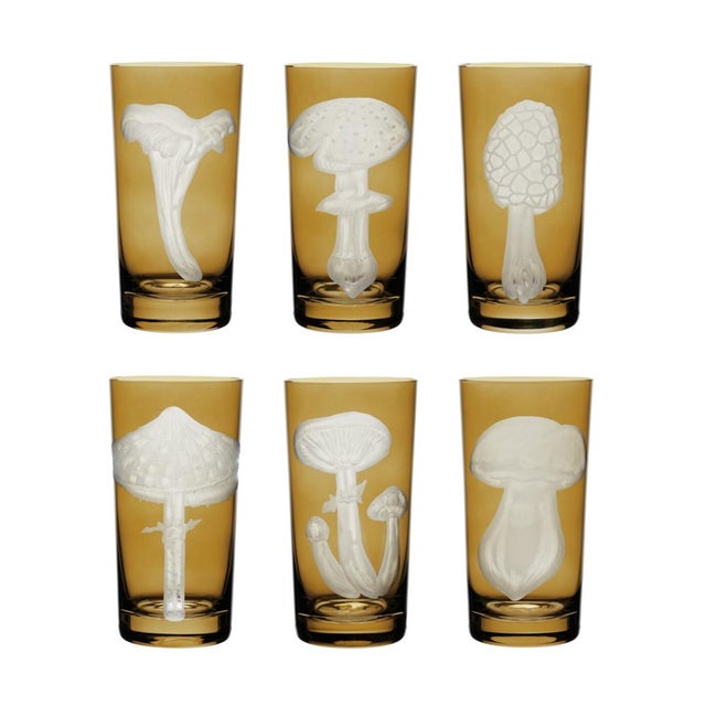 Taupe ARTEL Mushrooms Collection Highball in Taupe - Set of 6 For Sale - Image 8 of 8