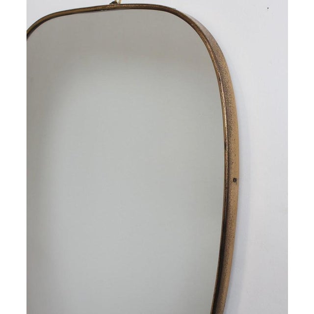 Goldenrod Vintage Italian Wall Mirror with Brass Frame by Gio Ponti, 1950s For Sale - Image 8 of 11