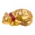 Vintage Gold Porcelain Sleeping Cat Figurine | Mid-Century Decorative Ceramic For Sale