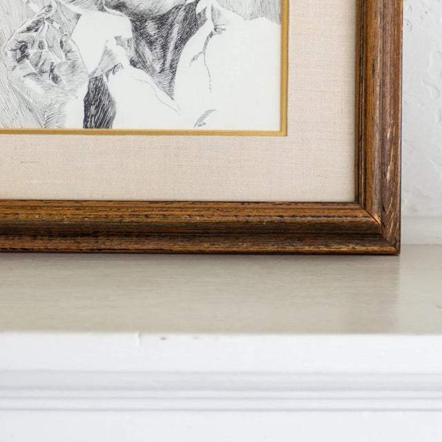 Drawing/Sketching Materials Early 20th Century Pen and Ink Portrait by Weldon Amerine For Sale - Image 7 of 9