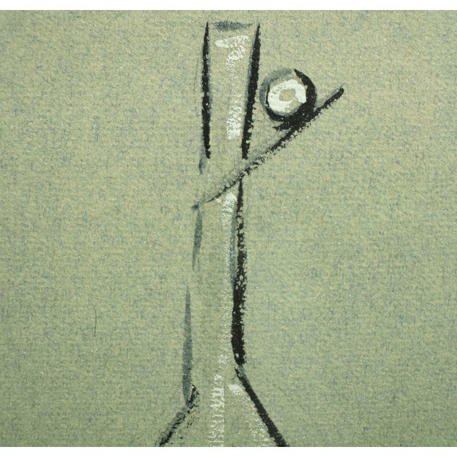 Mid 20th Century Double Jump Watercolor & Gouache by Paul Brown For Sale - Image 5 of 8