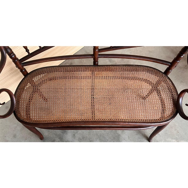 20th Century Bentwood Sofa in the Thonet Style, circa 1925, Caned Seat For Sale - Image 14 of 18