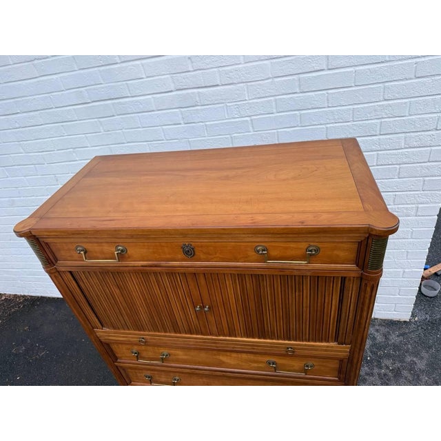 Late 20th Century Kindel Louis XVI French Regency Style Belvedere Dresser With Tambour For Sale - Image 9 of 18