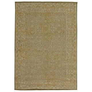 Modern Tabriz Design Brown and Beige Handmade Wool Rug by Doris Leslie Blau For Sale