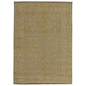 Modern Tabriz Design Brown and Beige Handmade Wool Rug by Doris Leslie Blau