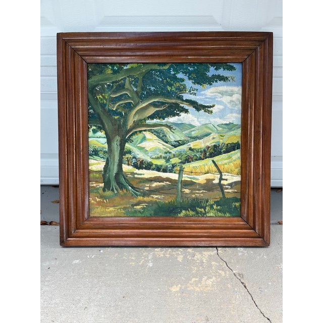 Californian Impressionist Signed Plain Air Landscape Painting. Original Californian landscape painting is executed in oil...