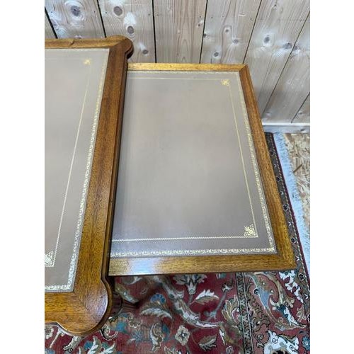 Brown Large Louis XVI Style Flat Desk For Sale - Image 8 of 13