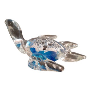 1960s Murano Art Glass Turtle Figurine For Sale