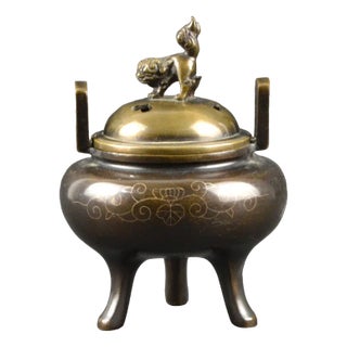 Small Antique Japanese Incense Burner in Bronze, 1890s For Sale