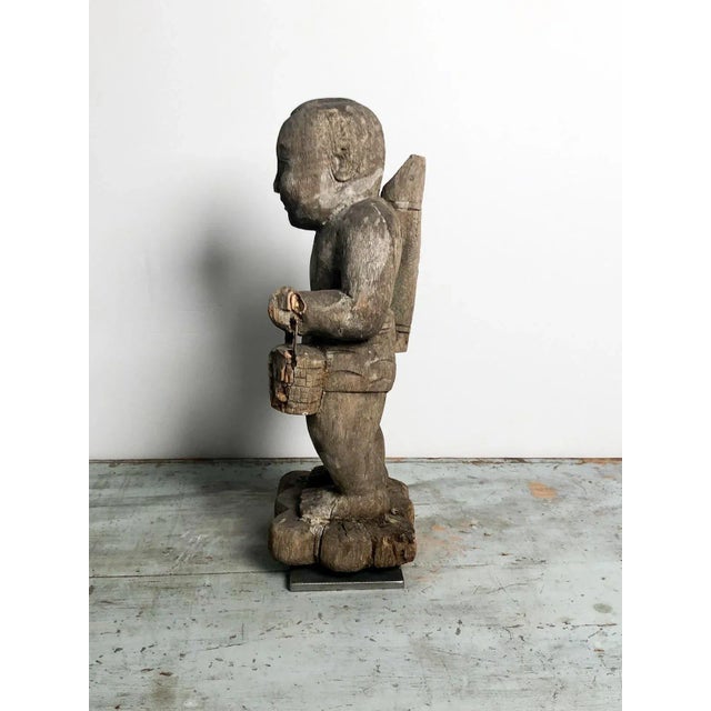 1900 Antique Southeast Asian Workman Carving For Sale - Image 4 of 6