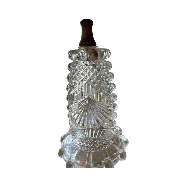 Antique Victorian Pressed Glass Three-Arm Girandole Candelabra For Sale - Image 12 of 14