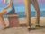 Family at the Beach - Vintage Americana 36x24" Oil on Canvas For Sale - Image 4 of 5