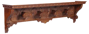 Vintage Tuscan Renaissance Carved Walnut Coat Rack from Michele Bonciani