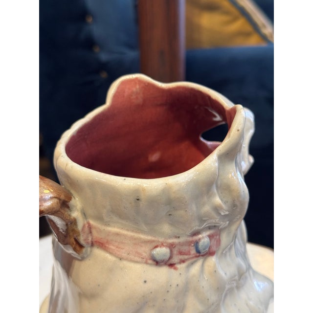 Antique French Majolica Pottery Bear Pitcher For Sale - Image 10 of 12