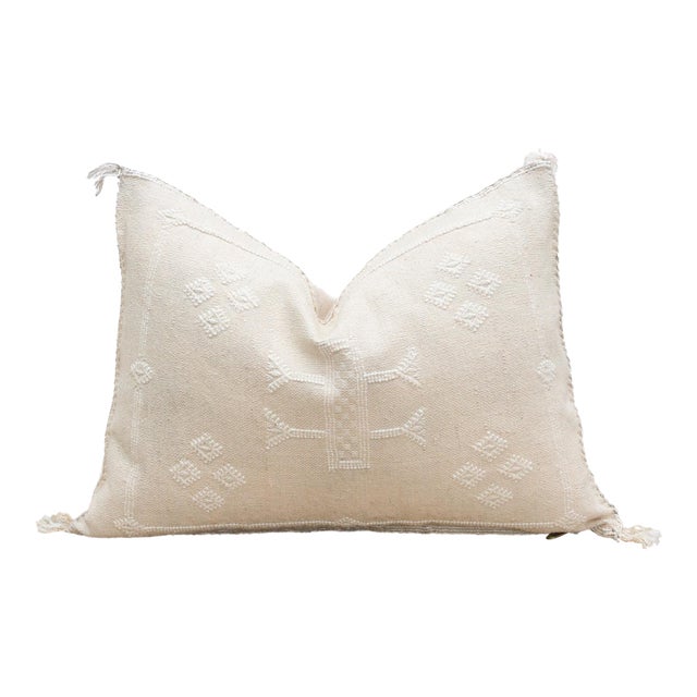 Sidi Sand Silk Rug Lumbar Pillow For Sale