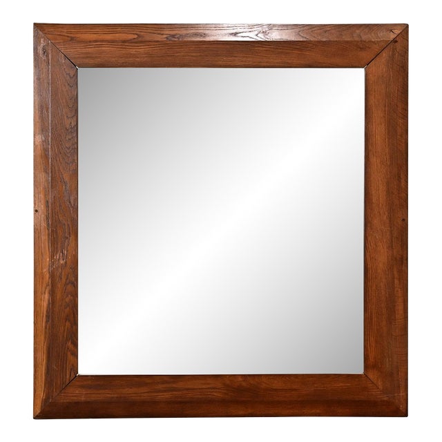 Early 20th Century Large French Oak Frame with New Mirror Glass For Sale