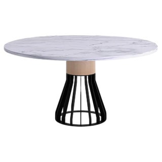 White Marble Mewoma Dining Table by Jonah Takagi For Sale