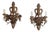 Vintage Wall Lights in Walnut, 1950s, Set of 2 For Sale