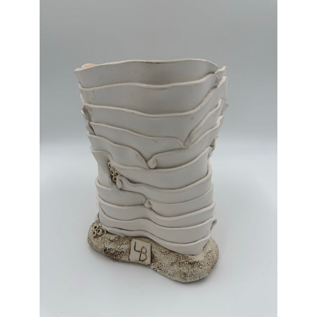 Ceramic Vintage 1980's Studio Pottery Monogram Lb For Sale - Image 7 of 8