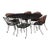 1990s Woodard Pinecrest Attributed Outdoor Wrought Iron Dining Set 7 Pieces For Sale