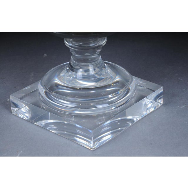 Hollywood Regency Gilt Acrylic Goblet Vase For Sale - Image 9 of 11