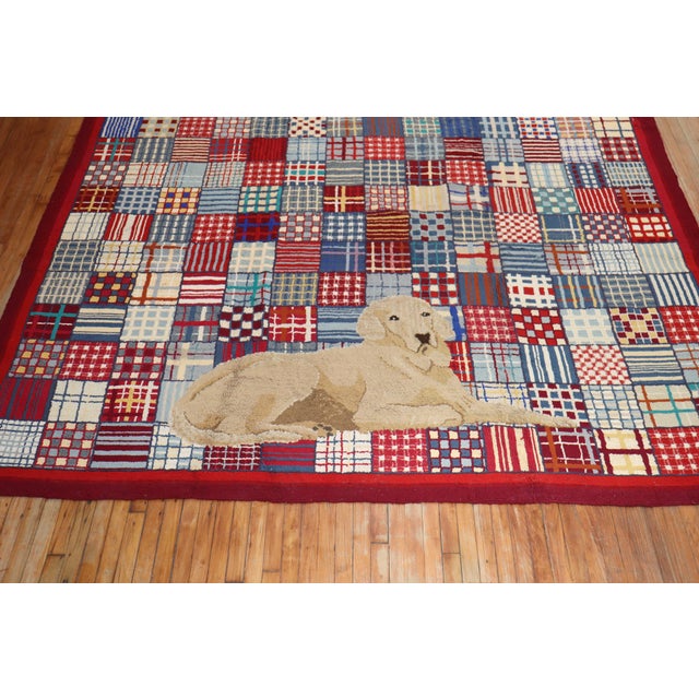 Early 21st Century Rare Room Size Large Dog American Hooked Rug - 10' x 11'9" For Sale - Image 13 of 18