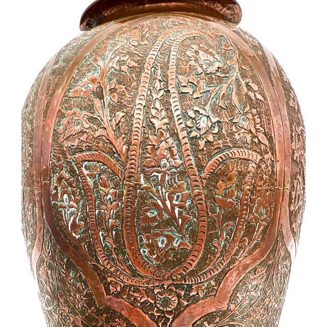 Vintage Embossed Copper Wall Pocket Vase — Persian / Moorish / Bohemian For Sale - Image 11 of 14