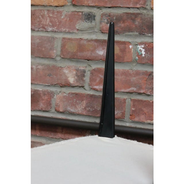 Cream Set of Three Midcentury Italian Modern Ebonized Footstools/Ottomans in Bouclé For Sale - Image 8 of 11