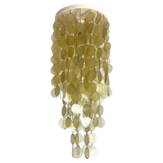 Italian Mid-Century Modern Golden Plastic Cascade Chandelier, 1970s For Sale - Image 13 of 13