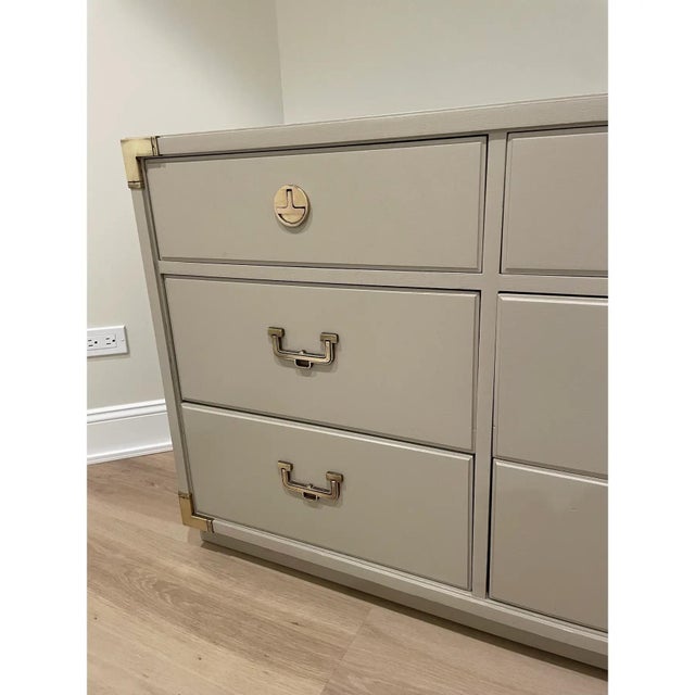 Campaign Campaign Style Dresser by Thomasville Furniture For Sale - Image 3 of 10