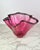 Contemporary Large 12" Signed Paul Bendzunas Magenta & Gold Fleck Hand-Blown Art Glass Handkerchief Bowl For Sale - Image 3 of 12