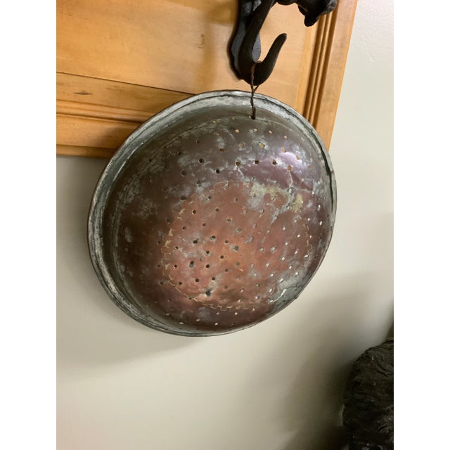 Rustic European Antique French Copper Dove Tail Strainer / Sifter for Farmhouse, Cottagecore, Rustic European, Culinary or Old World Decor For Sale - Image 3 of 6