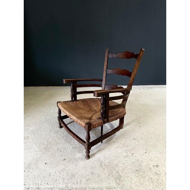 Antique French Provincial Rural Low Lounge Chair, 1890s For Sale - Image 3 of 17