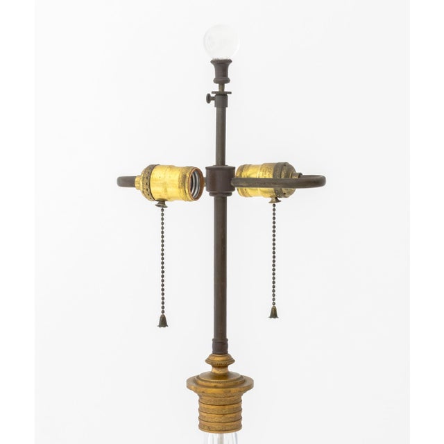 Neoclassical Neoclassical Style Gilt Metal Mounted Glass Lamp For Sale - Image 3 of 6