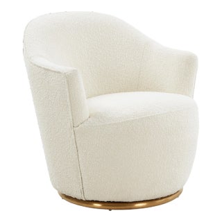 Skyla Boucle Swivel Chair For Sale