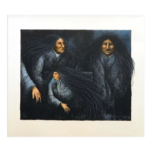 Frank Howell "Woman at Night" Lithograph on Paper Hand Signed
