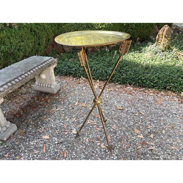 1960s Italian Neoclassical Style Brass Arrow and Quiver Table For Sale - Image 5 of 12