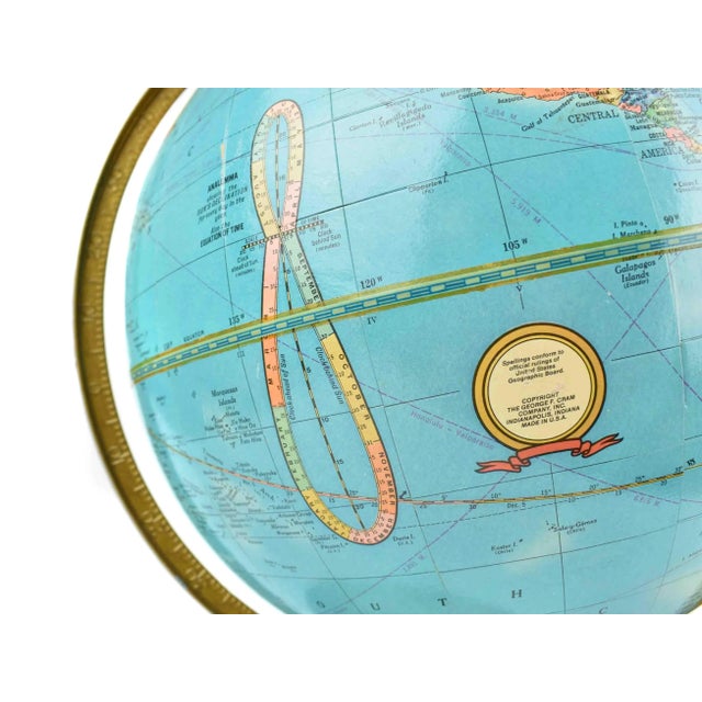 Mid 20th Century Cram's Imperial World Globe Table Top Rotating World Globe For Sale - Image 10 of 13