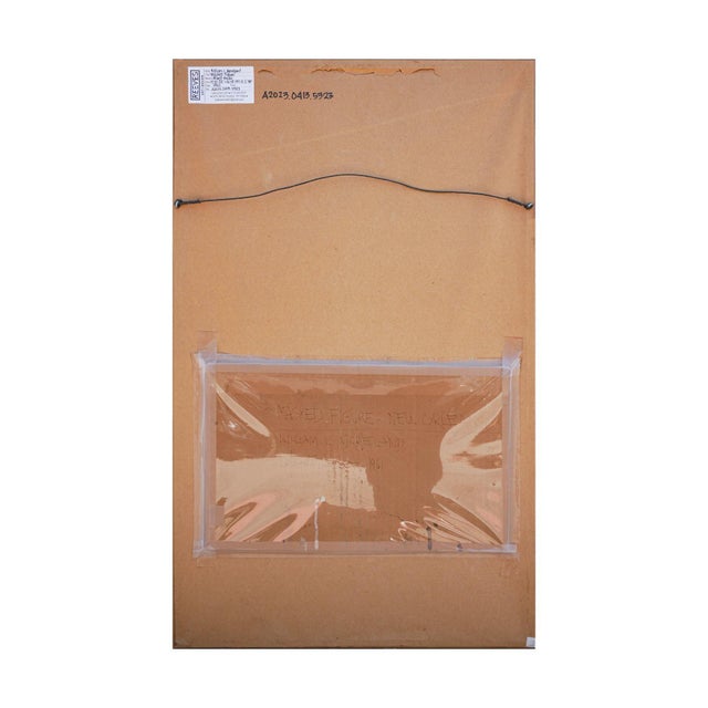 Abstract Expressionism William Lee Moreland "Masked Figure" Blue and Gray Toned Abstract Expressionist Textured Painting, 1961 For Sale - Image 3 of 11