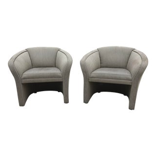 1980s Mid Century Modern Carsons Sculptural Club Chairs - a Pair For Sale